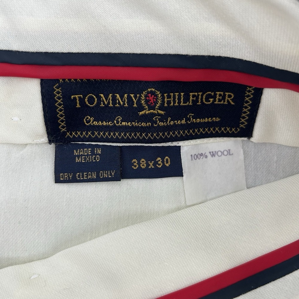 Tommy Hilfiger Traveler Pants 38x30 100% Wool Dress Brown Pleated NWT - Picture 6 of 8